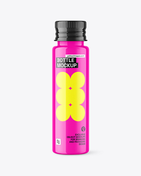 Glossy Bottle With Lable Mockup