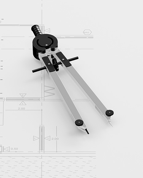 Blueprints With Tube Mockup
