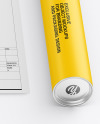 Blueprints With Tube Mockup