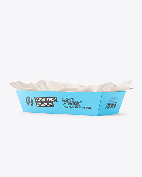Matte Paper Tray w/ Napkin and French Fries Mockup