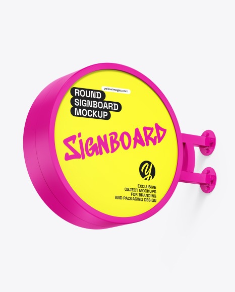 Plastic Round Signboard Mockup