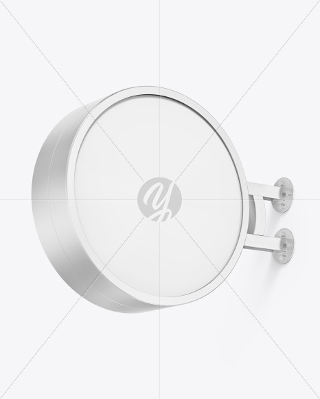 Metallic Round Signboard Mockup