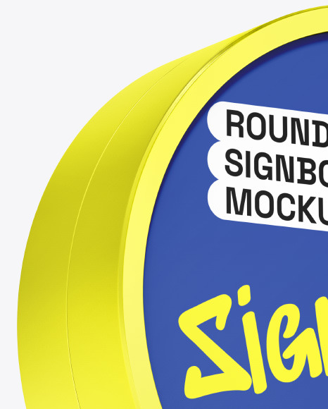 Metallic Round Signboard Mockup