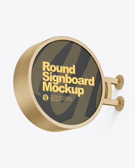Metallic Round Signboard Mockup