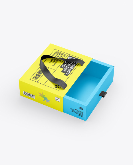 Opened Gift Paper Box Mockup