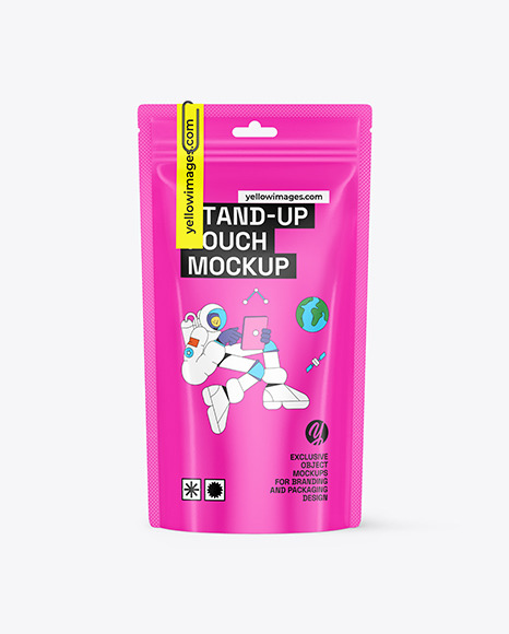 Glossy Stand up Pouch Mockup