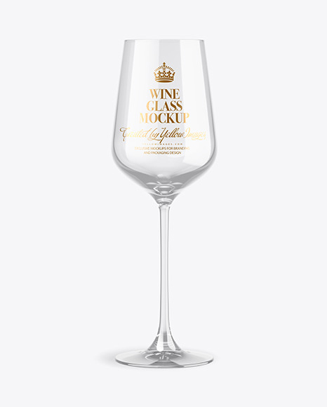 Clear Empty Wine Glass Mockup