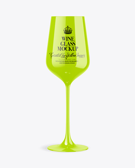 Glossy Wine Glass Mockup
