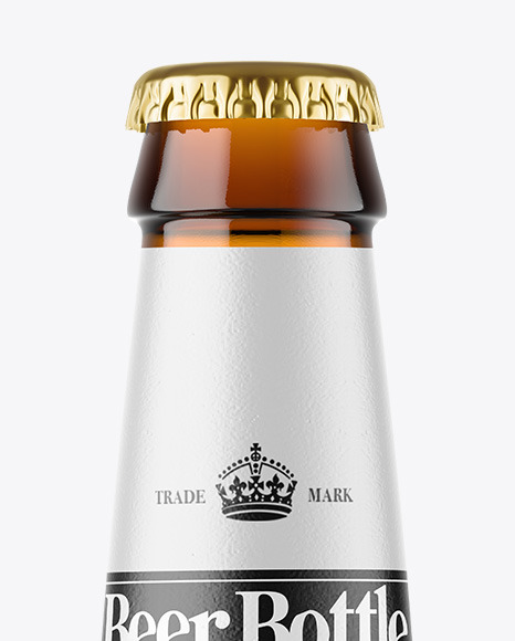 Amber Glass Beer Bottle Mockup
