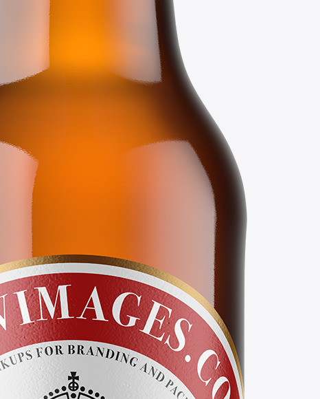 Amber Glass Beer Bottle Mockup