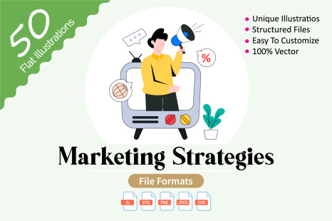 50 Marketing Strategies illustrations