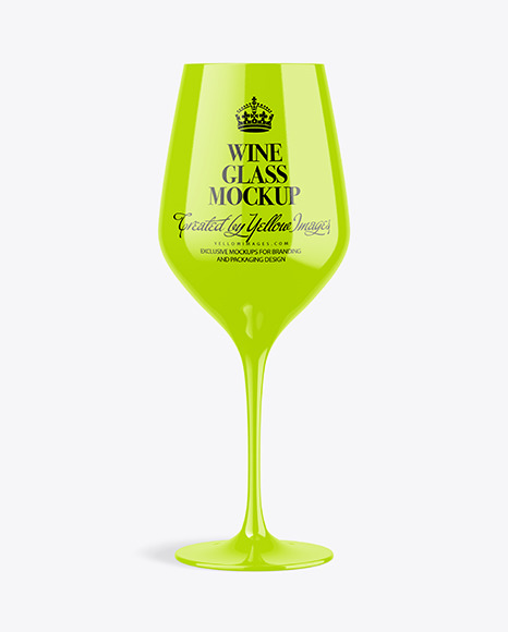 Glossy Wine Glass Mockup