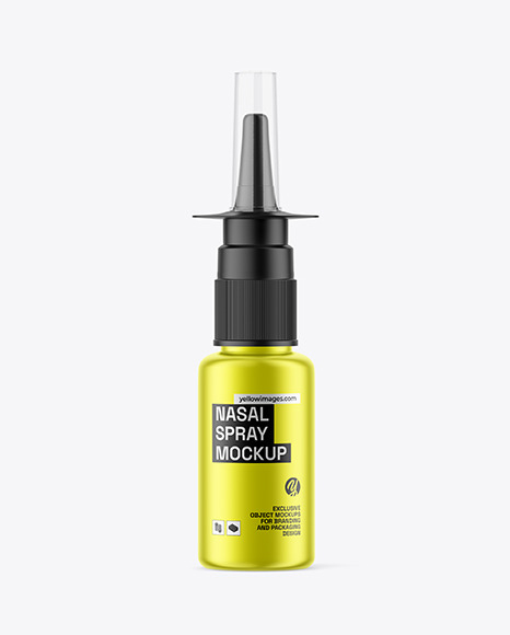 Metallic Nasal Spray Bottle Mockup