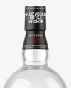 Clear Glass Vodka Bottle with Wooden Cap Mockup