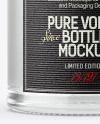 Clear Glass Vodka Bottle with Wooden Cap Mockup
