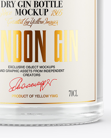 Clear Glass Vodka Bottle with Wooden Cap Mockup