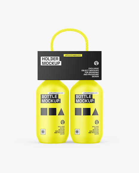 Paper Holder W/ Matte Bottles Mockup