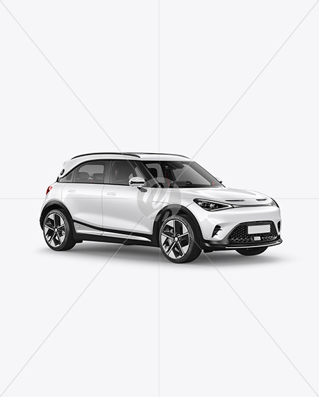 Electric Car Mockup - Half Side View
