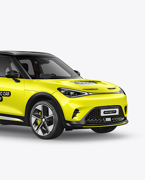 Electric Car Mockup - Half Side View