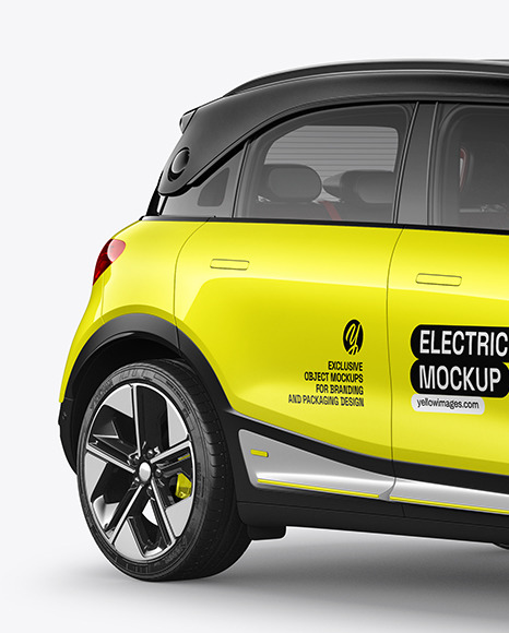 Electric Car Mockup - Half Side View