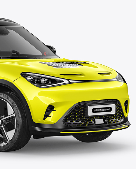 Electric Car Mockup - Half Side View