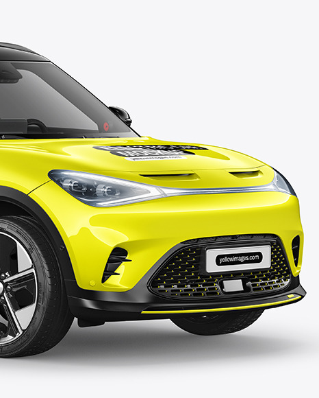 Electric Car Mockup - Half Side View