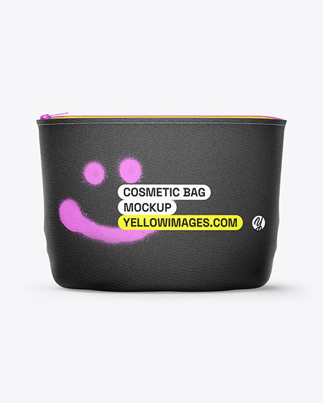 Cosmetic Bag with Zipper Mockup - Front View