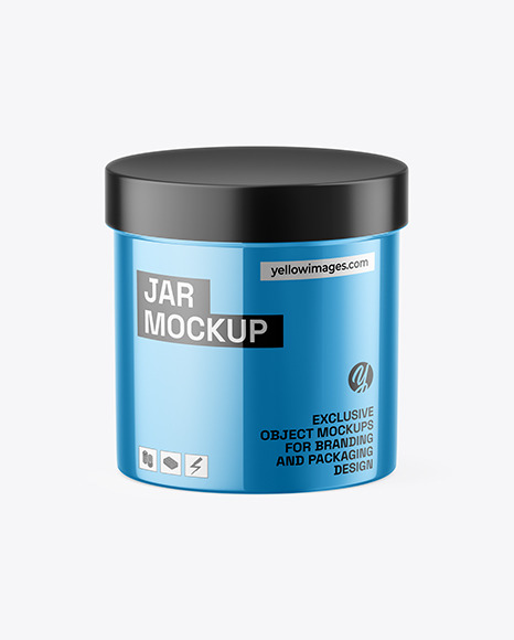 Glossy Metallic Jar Mockup