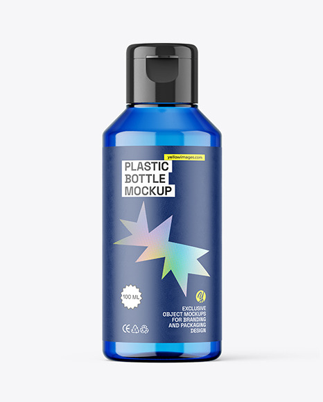 Blue Plastic Bottle Mockup