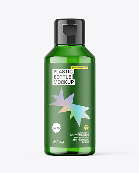 Green Plastic Bottle Mockup
