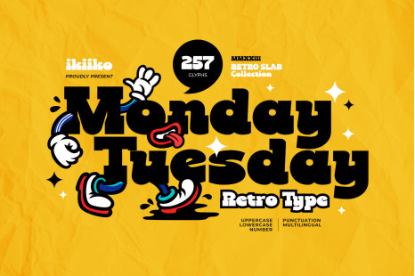 Monday Tuesday - Retro Type
