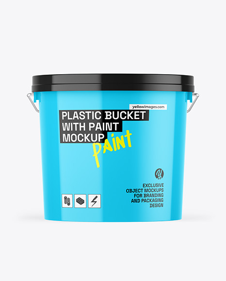 Glossy Plastic Bucket Mockup