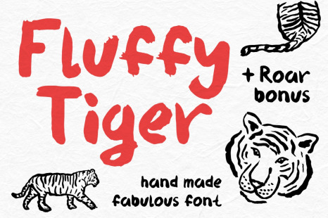 Fluffy Tiger brush font