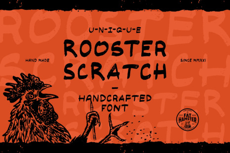 Rooster Scratch handcrafted font
