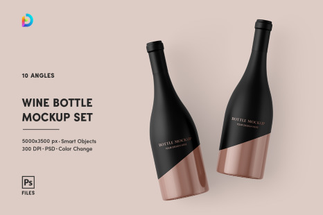 Wine Bottle Mockup Set