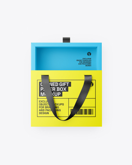 Opened Gift Paper Box Mockup