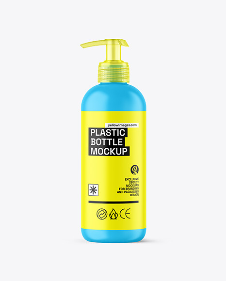 Matte Cosmetic Bottle with Pump Mockup