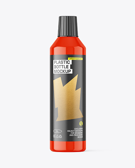 Glossy Plastic Bottle Mockup