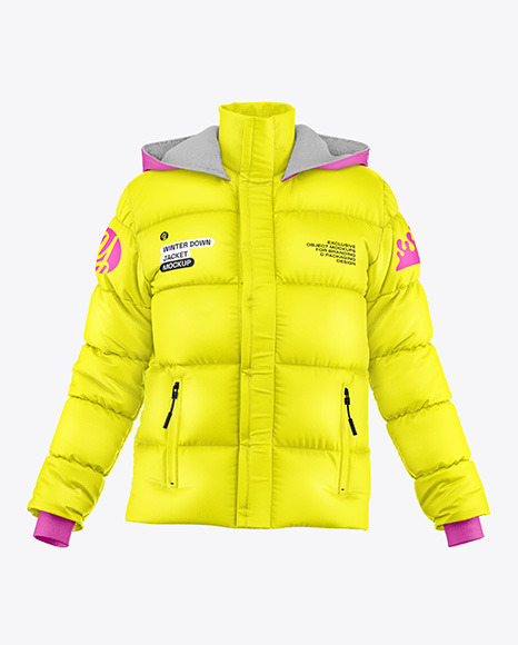 Woman&#039;s Down Jacket Mockup - Front View