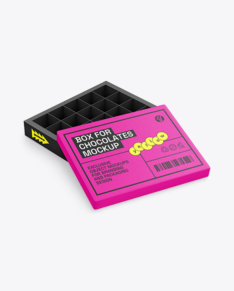 Box of Chocolate Sweets Mockup