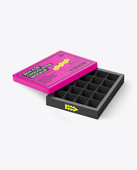 Box of Chocolate Sweets Mockup