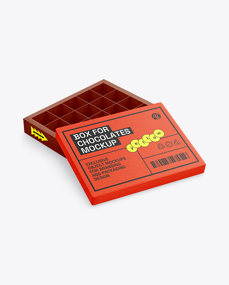 Kraft Paper Box of Chocolate Sweets Mockup