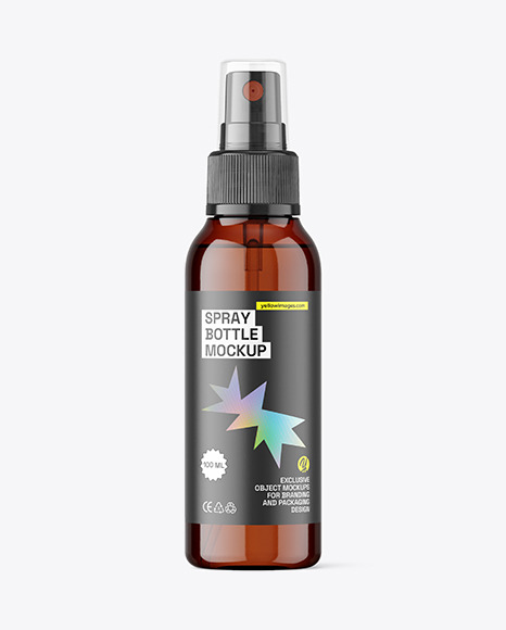 Amber Spray Bottle Mockup