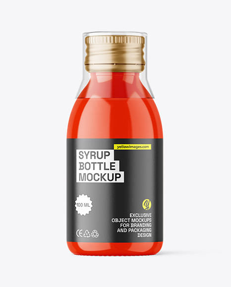 Glossy Syrup Bottle Mockup