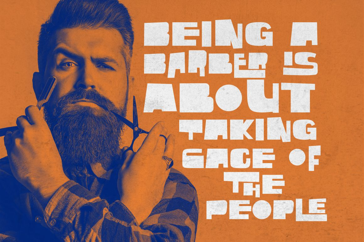 Stacked Letter Bold Display Font on Yellow Images Creative Store