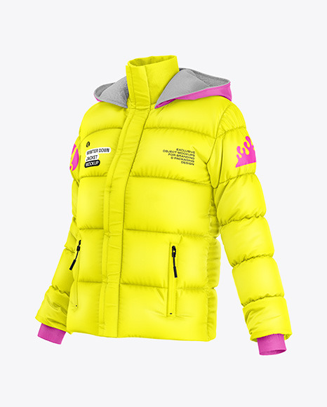 Women&#039;s Down Jacket Mockup - Half Side View