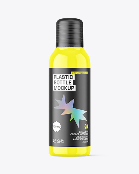 Glossy Plastic Bottle Mockup