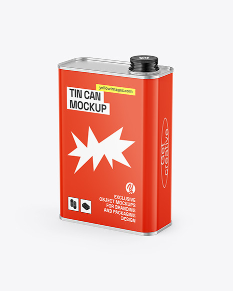 Glossy Tin Can Mockup