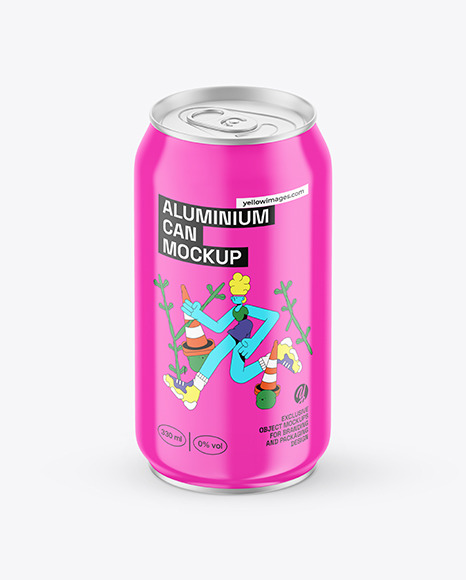 Glossy Aluminium Drink Can Mockup