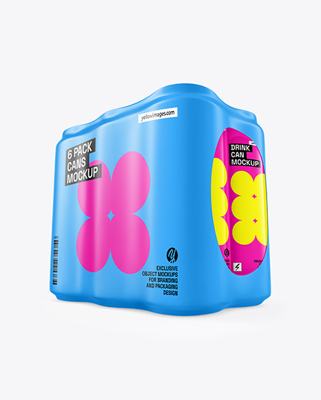 550ml Glossy Cans in Matte Shrink Wrap Mockup
